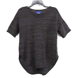 Simply Styled Shirt Womens Small Dark Gray Short Sleeve Rounded Hem Pullover Top